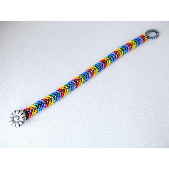Sunshine Rainbow Pride - Chevron Tennis Bracelet - Gay Pride Bracelet - Picture 3 of 4